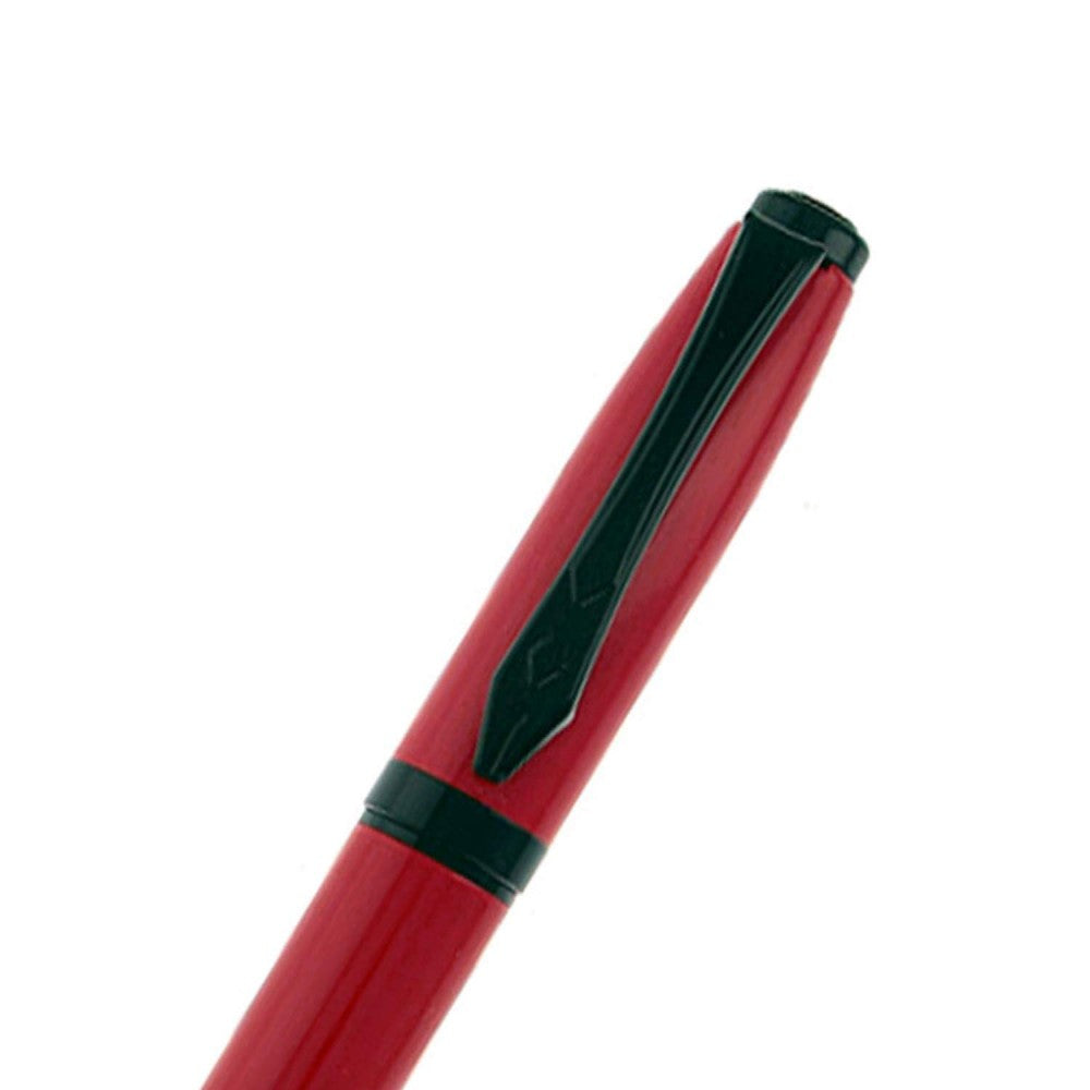 Platignum Studio Red Fountain Ink Pen-stainless Steel Medium Nib-black- Blue Cartridge - Converter Pen-50295