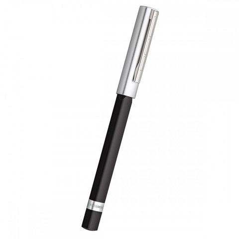 Staedtler Trx Black Roller Ball Pen, Anodised Aluminium Triangular Barrel, Metal Clip, Snap On Cap, Black Refill, Writing Signature, Corporate Gift