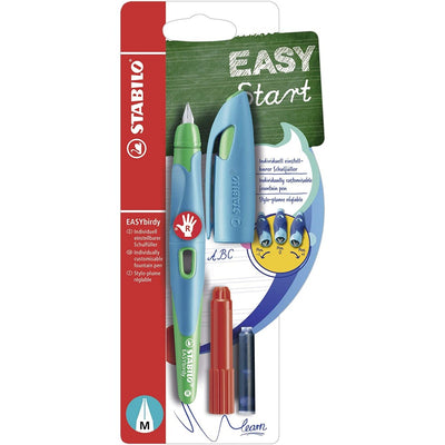 Stabilo | Easy Birdy | Fountain Pen | Right Handed | Sky Blue-Grass Green | Medium nib