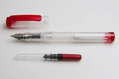 Penlux Junior Clear Body With Red Clip Fountain Ink Pen Made In Taiwan