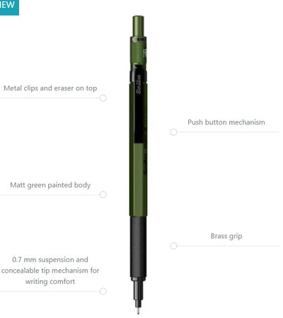 Scrikss | Matri-X | Mechanical Pencil | Matt Green-0.5mm