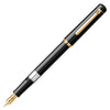 Scrikss Legendary 419 Classic Fountain Pen with Piston Ink Filling System, Gold Plated Iridium Nib, Gold Plated - Ring, Clip, Nozzle And Scratch Resistant Acrylic Black Barrel