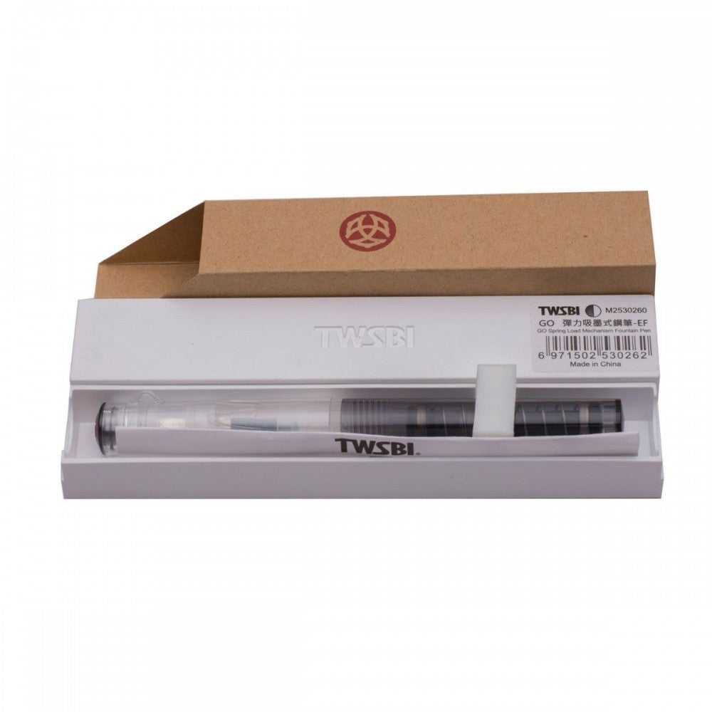 Twsbi Go Smoke Fountain Ink Pen Spring Load Mechanism, Steel Medium Nib