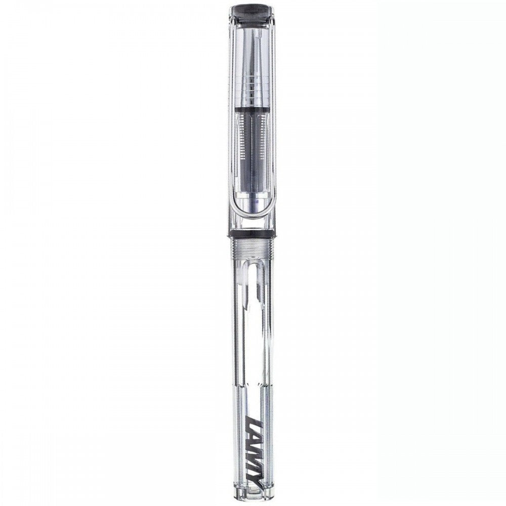 Lamy Vista- Transparent Fountain Pen, Steel Broad Nib, Chrome Plated Brass Spring Loaded Iconic Clip, Triangular Grip, Abs Plastic Body.