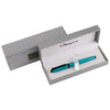 Platignum Studio Turquoise Fountain Pen, Stainless Steel Medium Nib, Black - Blue Cartridge - Converter - 50309