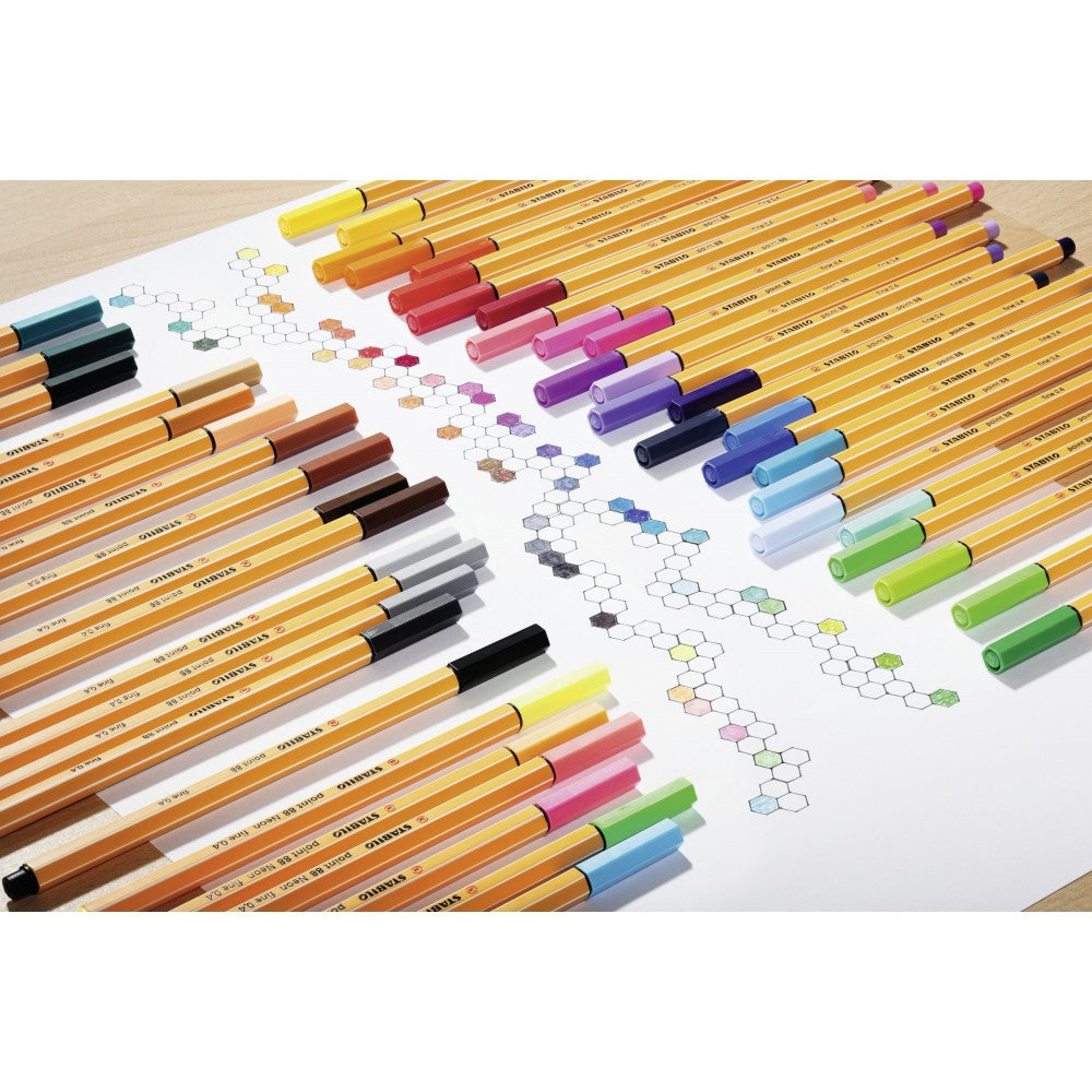 Stabilo | Point 88 | Fineliner | Assorted Colors | Pack Of 6 - penpencilink