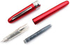 Platinum Plaisir Fountain Ink Pen With Ss Fine Nib, Red Barrel, Cap, Anodized Aluminium Body With Shiny Surface, Black Ink Cartridge Included, Slip And Seal Cap Design.