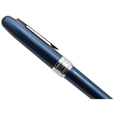 Platinum Plaisir Fountain Ink Pen With Ss Medium Nib, Blue Barrel, Cap, Anodized Aluminium Body With Shiny Surface, Black Ink Cartridge Included, Slip And Seal Cap Design.