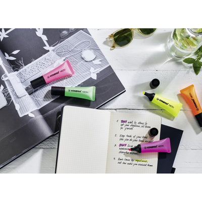Stabilo | Neon Highlighter Pen | Pink Pack Of 3
