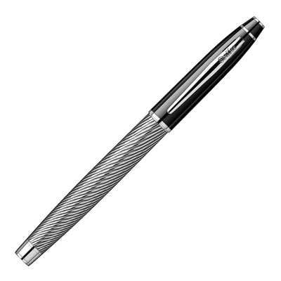 Scrikss | Noble 35C | Fountain Ink Pen | Spiral Black Chrome | Medium Nib