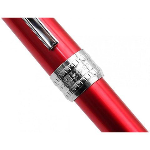 Platinum Plaisir Fountain Ink Pen With Ss Medium Nib, Red Barrel, Cap, Anodized Aluminium Body With Shiny Surface, Black Ink Cartridge Included, Slip And Seal Cap Design.