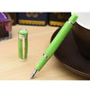 Cleo Skribent Aura Fountain Ink Pen, Green Mamba, Body of Precious Resin, Rhodium-Plated Trims, Used With Cartridge-Converter, 14K Gold Bicolour Nib