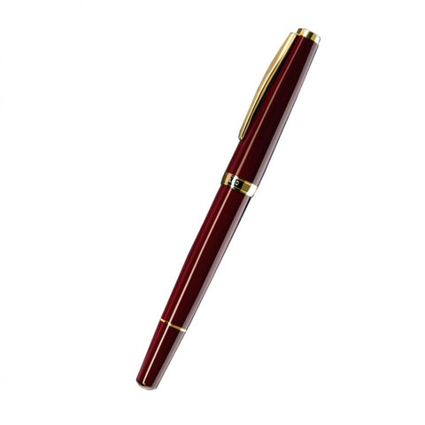Cleo Skribent | Classic | Fountain Ink Pen | 14K Gold Nib | Burgundy Body of Precious Resin