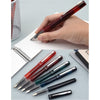 Platinum Prefounte Fountain Ink Pen With Stainless Steel Medium Nib, Translucent Crimson Red Barrel, Cap, Blue-black Ink Cartridge Included, Slip And Seal Cap Design.