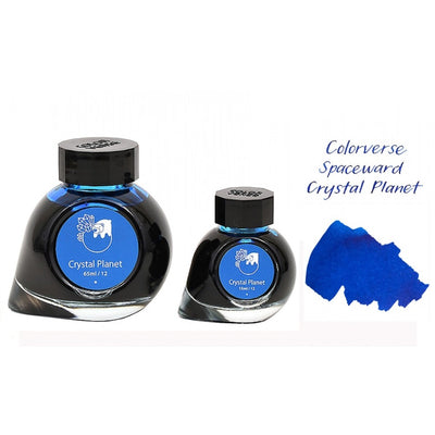 Colorverse Crystal Planet - Blue - Fountain Pen Ink 12 Spaceward Series, Season 1, 65ml - 15ml - 2 Bottle Set, Dye-Based, Nontoxic, Made In Korea