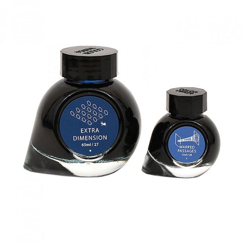 Colorverse Extra Dimension - Dark Blue - Warped Passages - Blue - Fountain Pen Ink 27 - 28 Multiverse Series, Season 3, 65ml - 15ml - 2 Bottle Set, Dye-Based, Nontoxic, Made In Korea