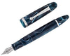 Penlux Masterpiece Grande Fountain Ink Pen | Blue Swirl Body | Piston Filling | Oversize Pen with No. 6 Jowo Nibs
