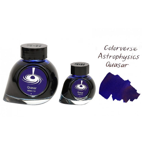 Colorverse Quasar - Dark Blue - Fountain Pen Ink 13 Astrophysics Series, Season 2, 65ml - 15ml - 2 Bottle Set, Dye-Based, Nontoxic, Made In Korea
