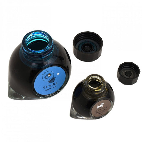 Colorverse Strelka - Blue - JFK's Dog Pushinka - Brown - Fountain Pen Ink 45 - 46 Trailblazer In Space Series, Season 4, 65ml - 15ml - 2 Bottle Set, Dye-Based, Nontoxic, Made In Korea