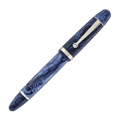 Penlux Masterpiece Grande Fountain Ink Pen | Steel Nib | Blue Wave Body | Piston Filling | Oversize Pen with No. 6 Jowo Nibs
