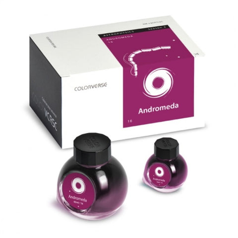 Colorverse Andromeda - Purple - Fountain Pen Ink 16 Astrophysics Series, Season 2, 65ml - 15ml - 2 Bottle Set, Dye-Based, Nontoxic, Made In Korea