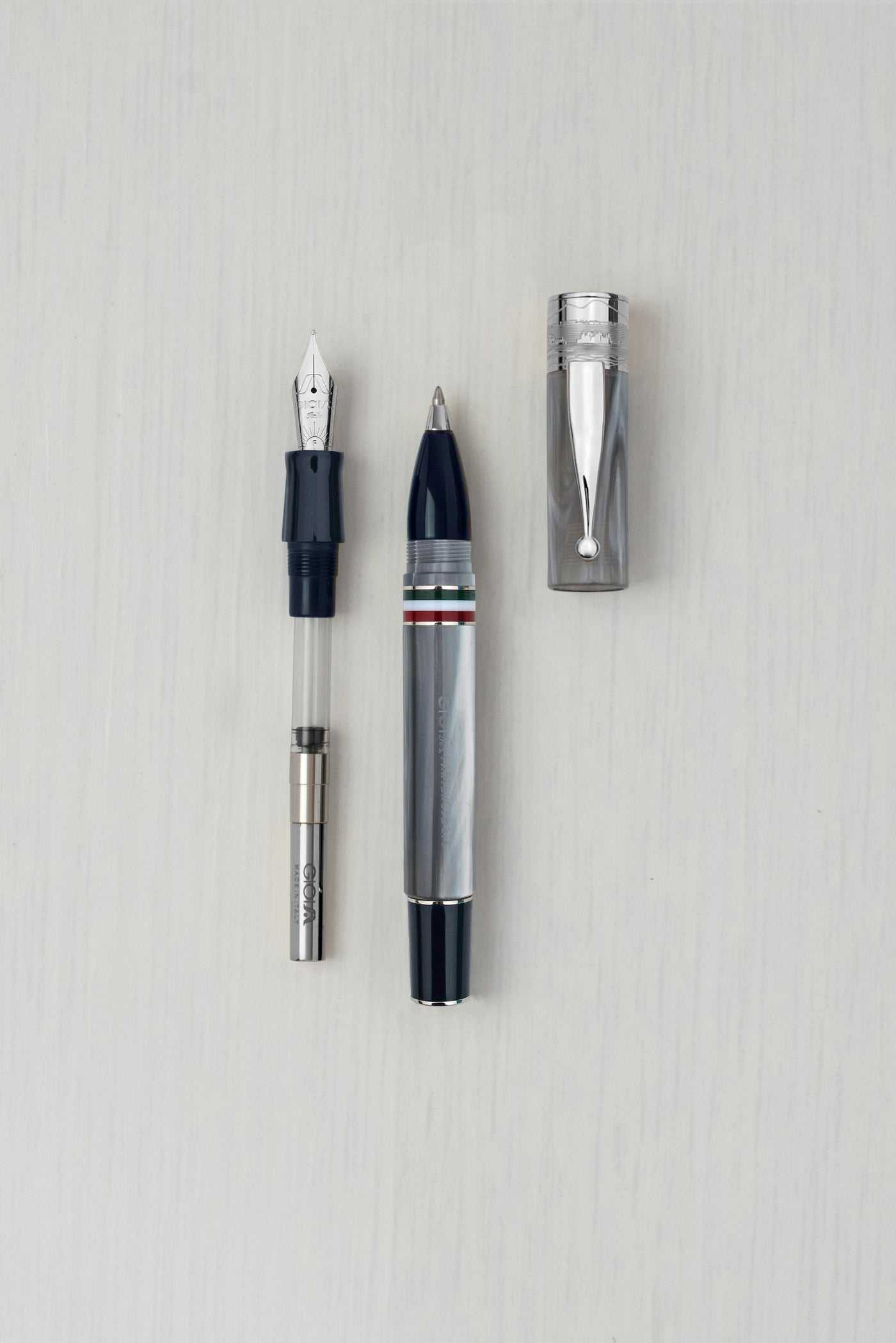 GIOIA | Fountain Pen & Rollerball Pen |Partenope |Madreperla Pearl Rhodium Trims