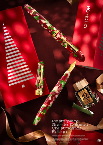 Penlux Masterpiece Grande Christmas Edition Fountain Ink Pen | Piston Filling | Oversize Pen with No. 6 Jowo Nibs