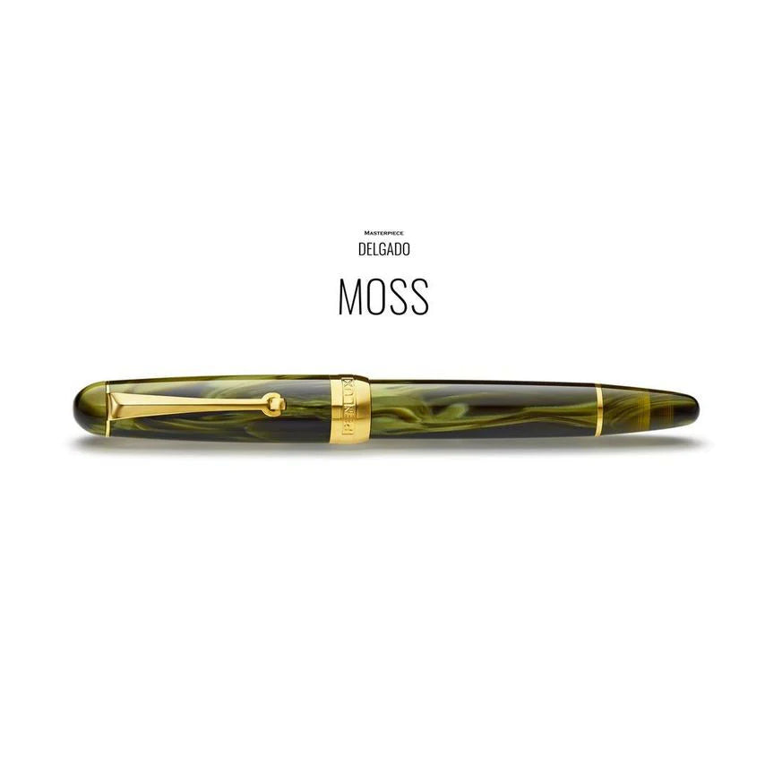Penlux Masterpiece Delgado Fountain Ink Pen | Moss (Green) Body | Piston Filling | No. 6 Jowo Nibs